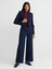 60744 Kruvaze Düğmeli Crop Blazer-Lacivert 4