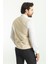 Düz Bej Rengi Slim Fit Klasik Erkek Yelek 4