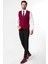 Çizgili Bordo Siyah Renk Slim Fit Triko Erkek Yelek 3