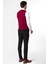 Çizgili Bordo Siyah Renk Slim Fit Triko Erkek Yelek 4