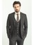 Ekoseli Kahverengi Slim Fit Mono Yaka Yün Erkek Takım Elbise 1