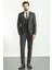 Ekoseli Kahverengi Slim Fit Mono Yaka Yün Erkek Takım Elbise 3