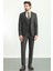 Ekoseli Kahverengi Slim Fit Mono Yaka Yün Erkek Takım Elbise 4
