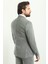 Desenli Gri Slim Fit Mono Yaka Yün Erkek Takım Elbise 5