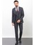 Ekoseli Siyah Renk Slim Fit Mono Yaka Erkek Takım Elbise 3