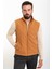 Kapitone Kamel Rengi Slim Fit Hakim Yaka Erkek Yelek 2