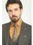 Ekoseli Siyah Renk Slim Fit Mono Yaka Yün Erkek Takım Elbise 2