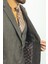 Ekoseli Siyah Renk Slim Fit Mono Yaka Yün Erkek Takım Elbise 5