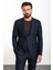 Düz Lacivert Slim Fit Mono Yaka İpli Erkek Takım Elbise 1