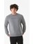 Kabartma Baskılı Bisiklet Yaka Sweatshirt 1