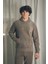 Yazı Nakışlı Kanguru Cepli Kapüşonlu Polar Sweatshirt 1