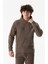 Yazı Nakışlı Kanguru Cepli Kapüşonlu Polar Sweatshirt 5