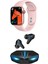 Watch 8 Akıllı Saat ve K55 Işıklı Oyuncu Bluetooth Kulaklık Kampanya Seti 3