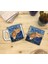 Kediler ve Sanat/van Gogh Set 10 - Yıldızlı Gece(Starry Night) Yelken Fincan Kupa-Taş Bardak Altlığı 9 2