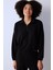 Siyah Yarım Fermuarlı Silky Touch Crop Sweatshirt 1