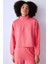 Mercan Yarım Fermuarlı Silky Touch Crop Sweatshirt 1