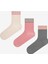 Triple Stripe 3lü Yeşil Pembe Soket Çorap 1
