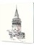 Cam Kesme Tahtası Kare Galata Kulesi Desenli 4