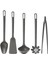 4+ Fullandad Spatula, Kaşık, Kepçe Makarna Kaşığı, Maşa 5'li Mutfak Pişirme Seti Silikon 1