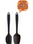 2 2'li Tam Silikon Yüksek Isıya Dayanıklı Yanmaz Yapışmaz Spatula Sıyırma Seti 28 cm Siyah Silikon 1