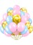 60 adet pembe - gold - açık mavi Set + balon zinciri metalik parlak balon seti 2