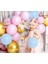 60 adet pembe - gold - açık mavi Set + balon zinciri metalik parlak balon seti 1