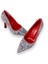 Kadın Sinra Kırmızı Taş Kaplama Abiye Stiletto 10 cm Topuk 2268 2