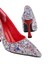 Kadın Sinra Kırmızı Taş Kaplama Abiye Stiletto 10 cm Topuk 2268 4