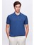 Ds Damat Regular Fit Indigo Düz Örgü %100 Pamuk T-Shirt 1