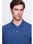Ds Damat Regular Fit Indigo Düz Örgü %100 Pamuk T-Shirt 2