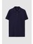 Regular Fit Lacivert Düz Örgü Pamuk T-Shirt 5