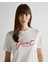 Kadın Krem Regular Fit Bisiklet Yaka Logolu T-Shirt 4201251.113 4