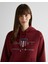 Kadın Bordo Relaxed Fit Kapüşonlu Logolu Sweatshirt 4200276.604 4