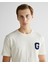 Erkek Krem Regular Fit Bisiklet Yaka Logolu T-Shirt 2043022.130 4