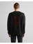 Erkek Siyah Relaxed Fit Bisiklet Yaka Logolu Kazak 8924353T.5 2