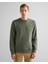 Erkek Yeşil Regular Fit Bisiklet Yaka Logolu Sweatshirt 2015085.351 1