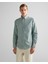 Erkek Yeşil Regular Fit Düğmeli Yaka Çizgili Oxford Gömlek 3240169.309 1