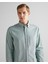 Erkek Yeşil Regular Fit Düğmeli Yaka Çizgili Oxford Gömlek 3240169.309 4