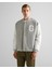 Erkek Gri Relaxed Fit Hakim Yaka Logolu Bomber Ceket 2524344T.93 1