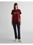 Kadın Bordo Regular Fit Bisiklet Yaka Logolu T-Shirt 4201251.604 3