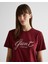 Kadın Bordo Regular Fit Bisiklet Yaka Logolu T-Shirt 4201251.604 4