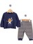 Bisiklet Yaka Astronot Hayvan Desenli Pijama Takımı Erkek Bebek 1