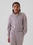 Kız Çocuk Lila Vintage Soft Yarım Fermuarlı Crop Pullover Sweatshirt 1