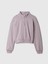 Kız Çocuk Lila Vintage Soft Yarım Fermuarlı Crop Pullover Sweatshirt 2