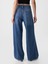 Kadın Koyu Mavi Mid Rise Ultrasoft Baggy Jean Pantolon 4