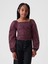 Kız Çocuk Kırmızı Desenli Balon Kol Crop T-Shirt 1