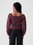 Kız Çocuk Kırmızı Desenli Balon Kol Crop T-Shirt 5