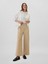 Kadın Bej Mid Rise Easy Wide-Leg Khaki Pantolon 1