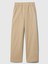 Kadın Bej Mid Rise Easy Wide-Leg Khaki Pantolon 2