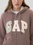 Kadın Kahverengi Gap Logo Relaxed Sherpa Fermuarlı Sweatshirt 3